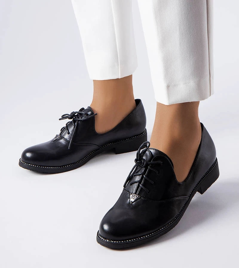 Černé ozdobné mokasíny Lajoie