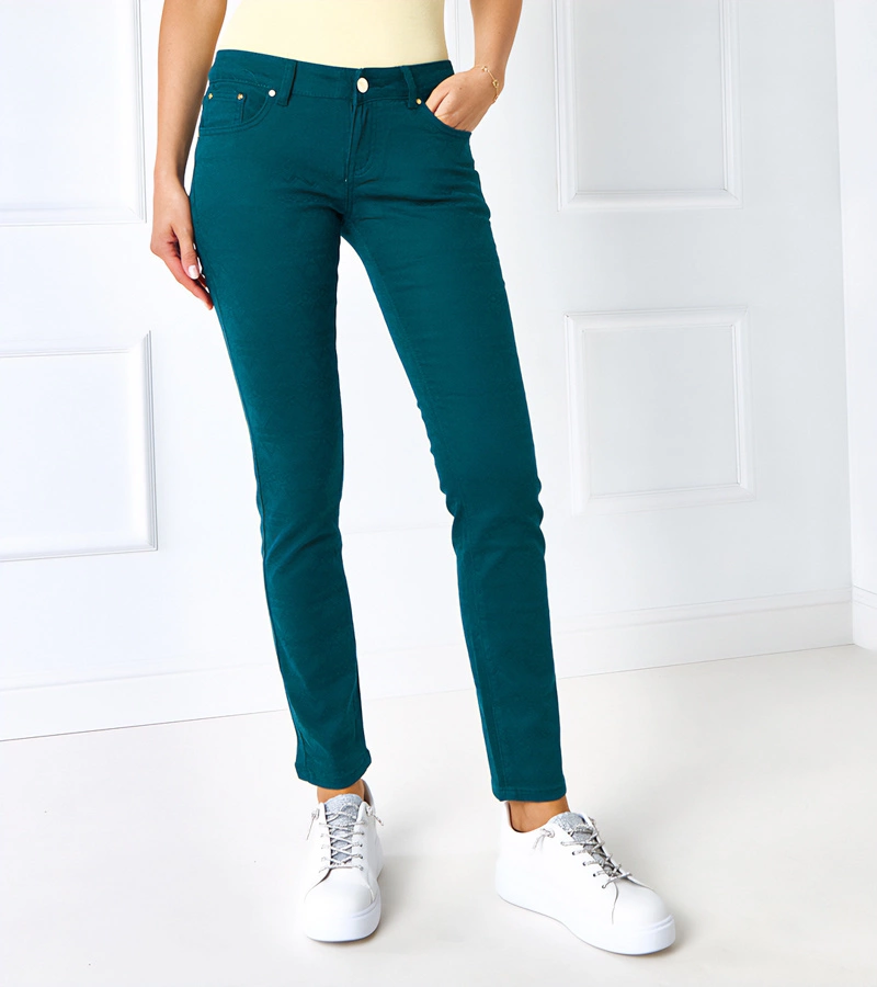 Černé látkové kalhoty s páskem Sylvain