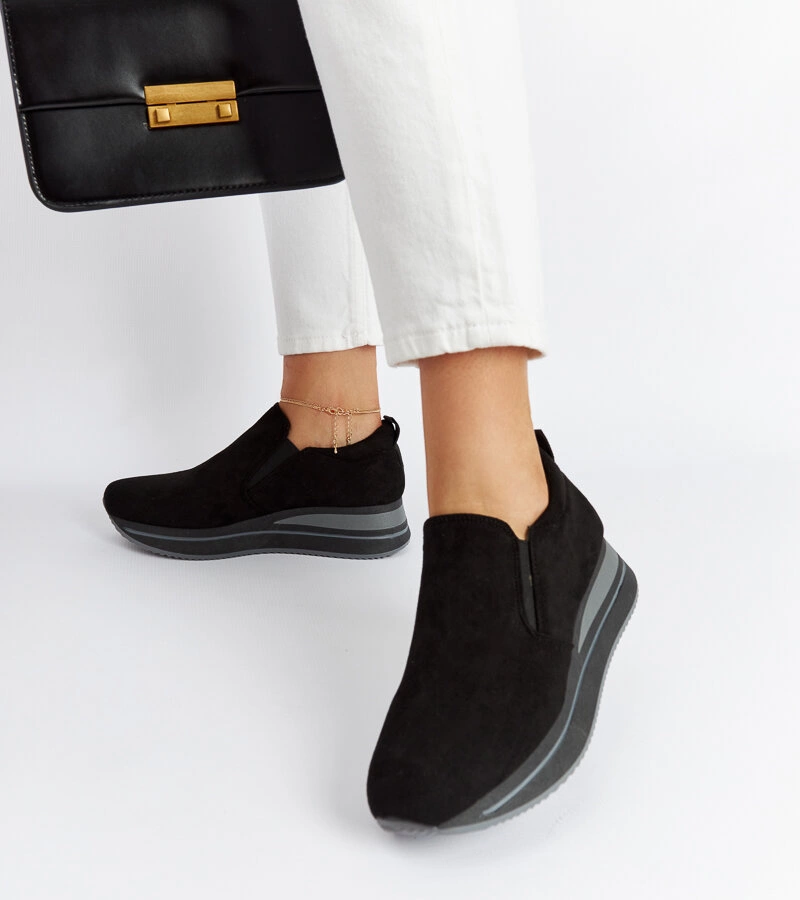 Černé tenisky na platformě Cliffside