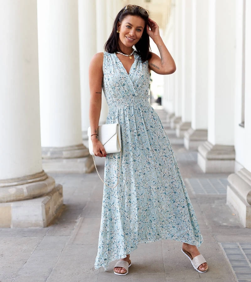 Modré květinové šaty Napolitano