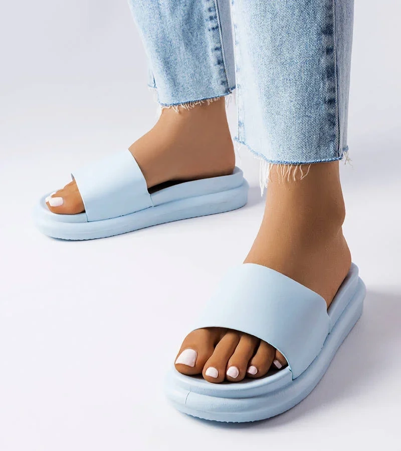 Žabky Paquette na modré platformě