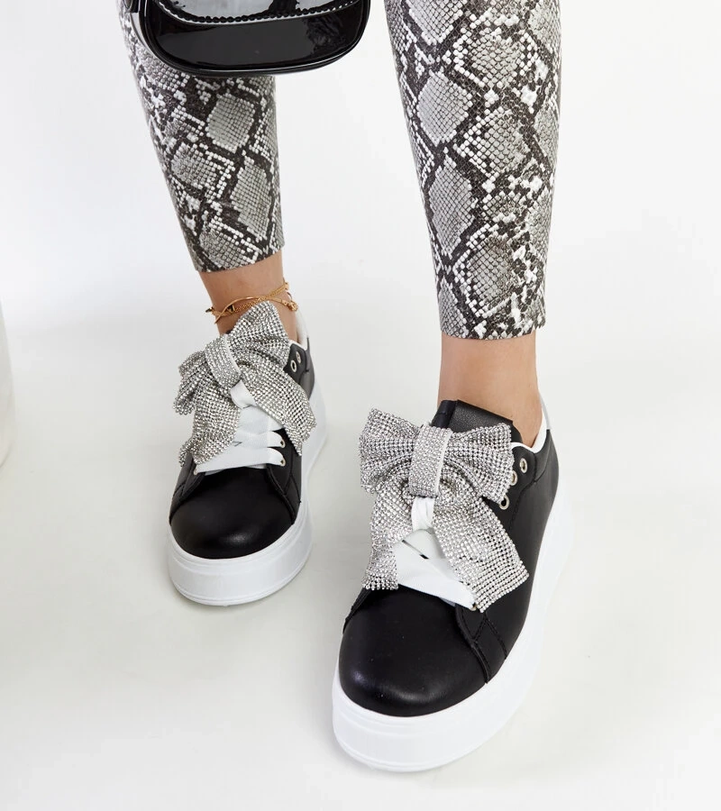 Černé tenisky na vysoké platformě Rensje