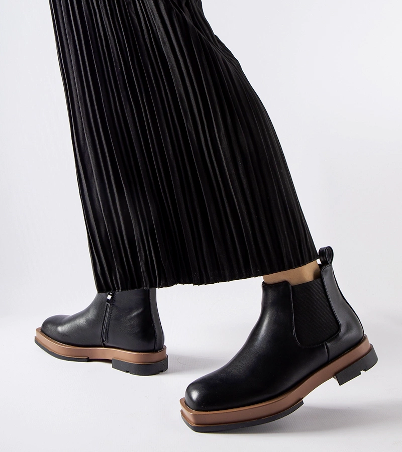 Černé nízké boty Tarquinia na rovné podrážce