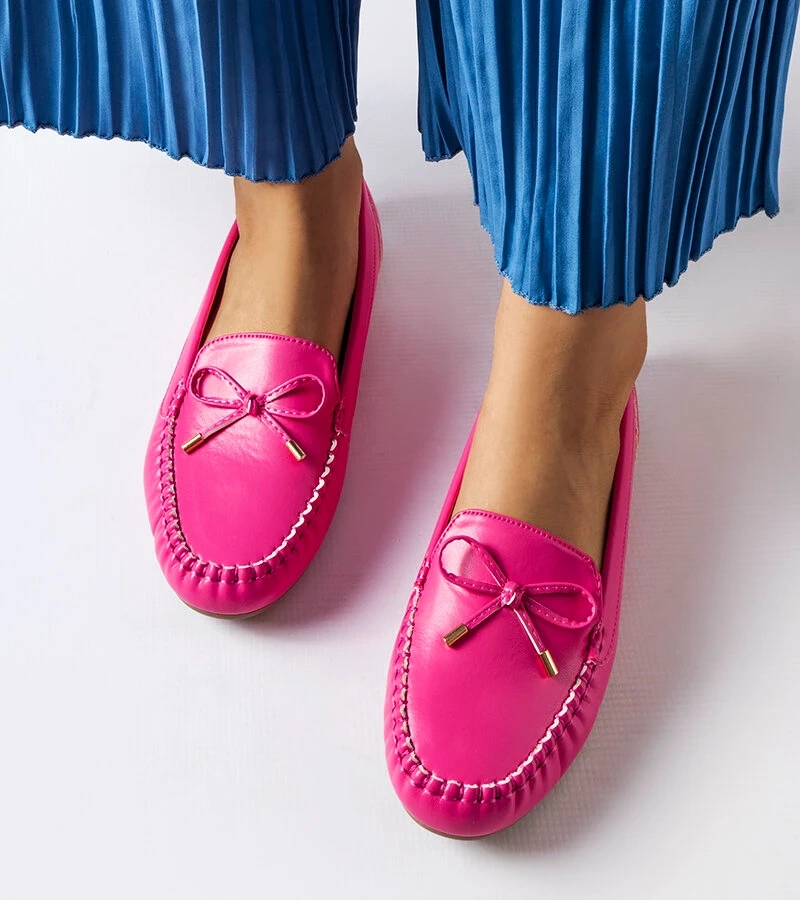 Růžové mokasíny s mašličkou Via Foria