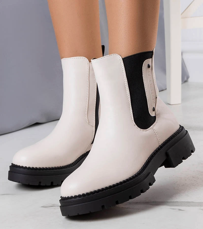 Krémové zateplené boty Caron