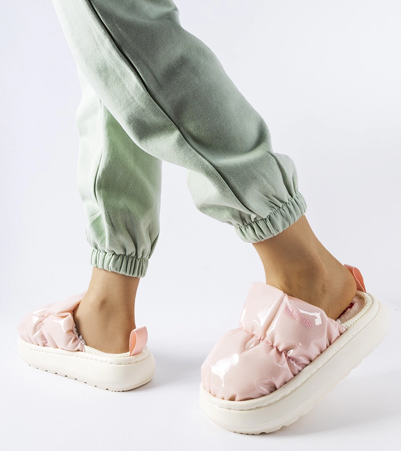 Růžové vyhřívané pantofle Big Star MM274129