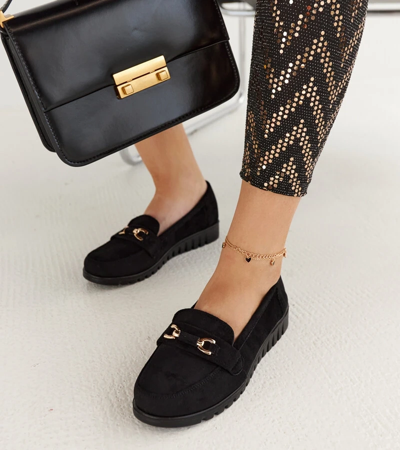 Černé semišové mokasíny Prussia