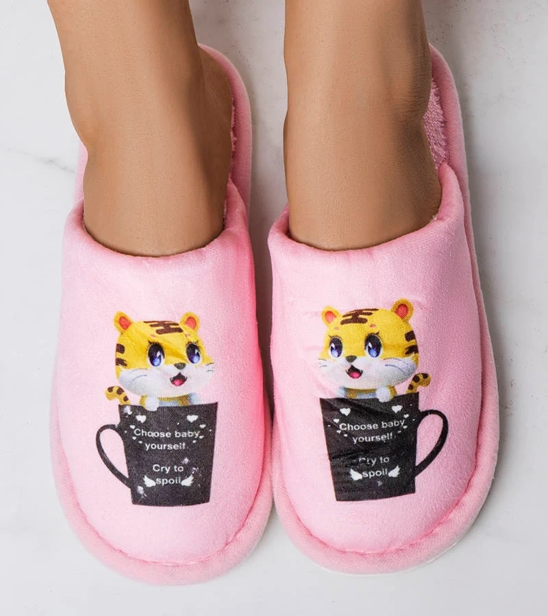 Růžové měkké pantofle Catcup