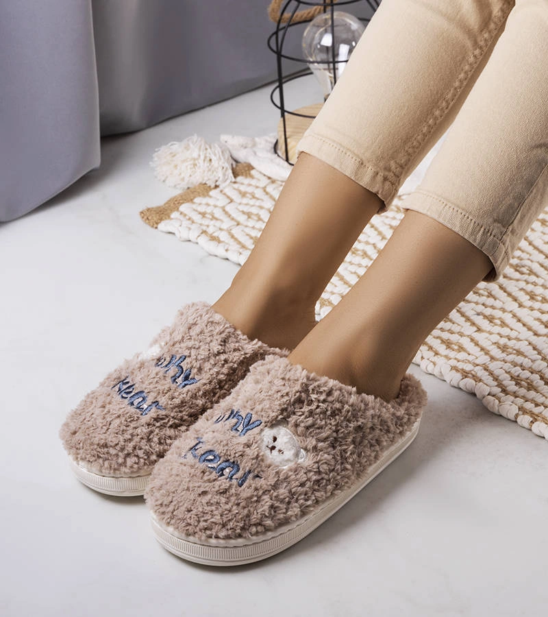 Béžové měkké pantofle Why Bear