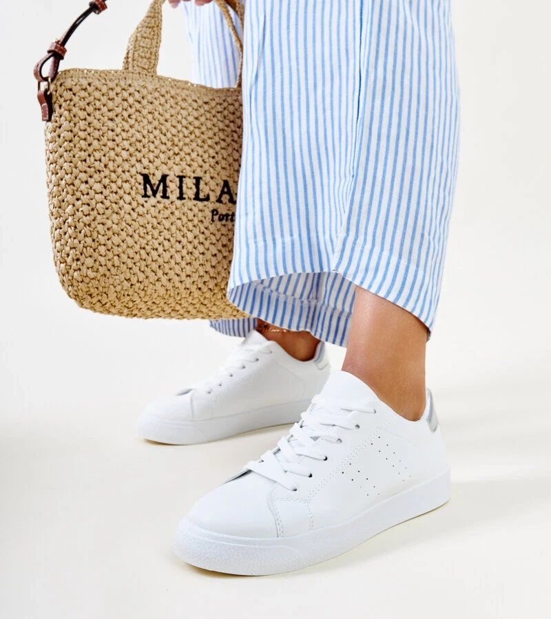 Bílo-stříbrné tenisky Akila