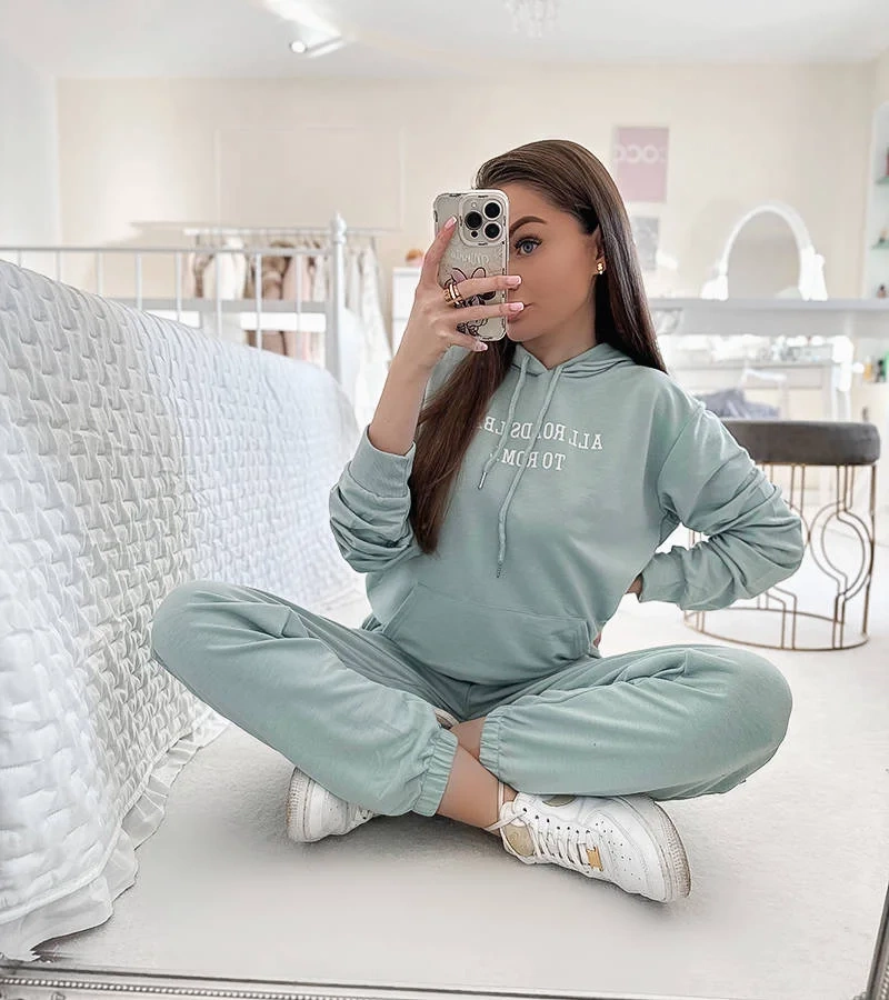 Zelená dvoudílná sada s kapucí Alcide