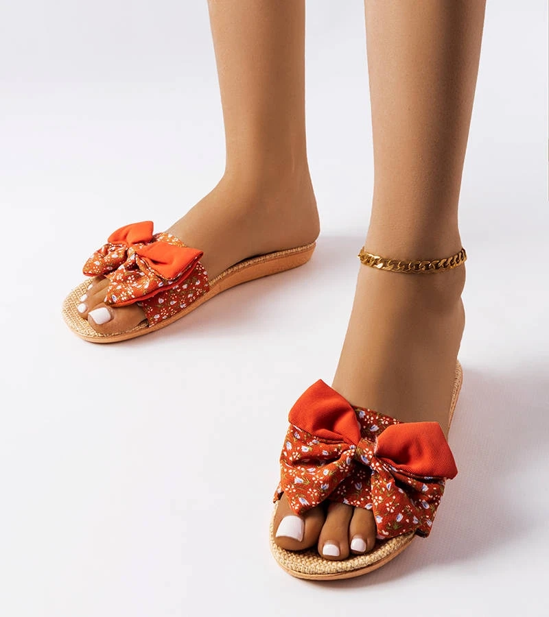 Červené žabky s mašlí Tachel