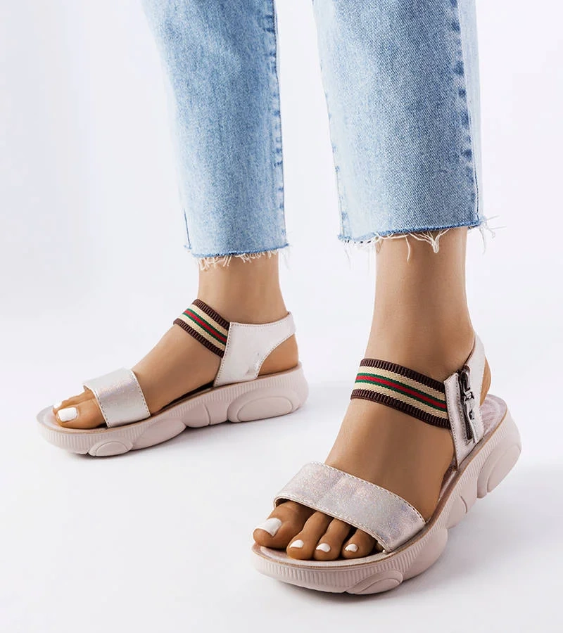 Béžové metalické sportovní sandály Parsip