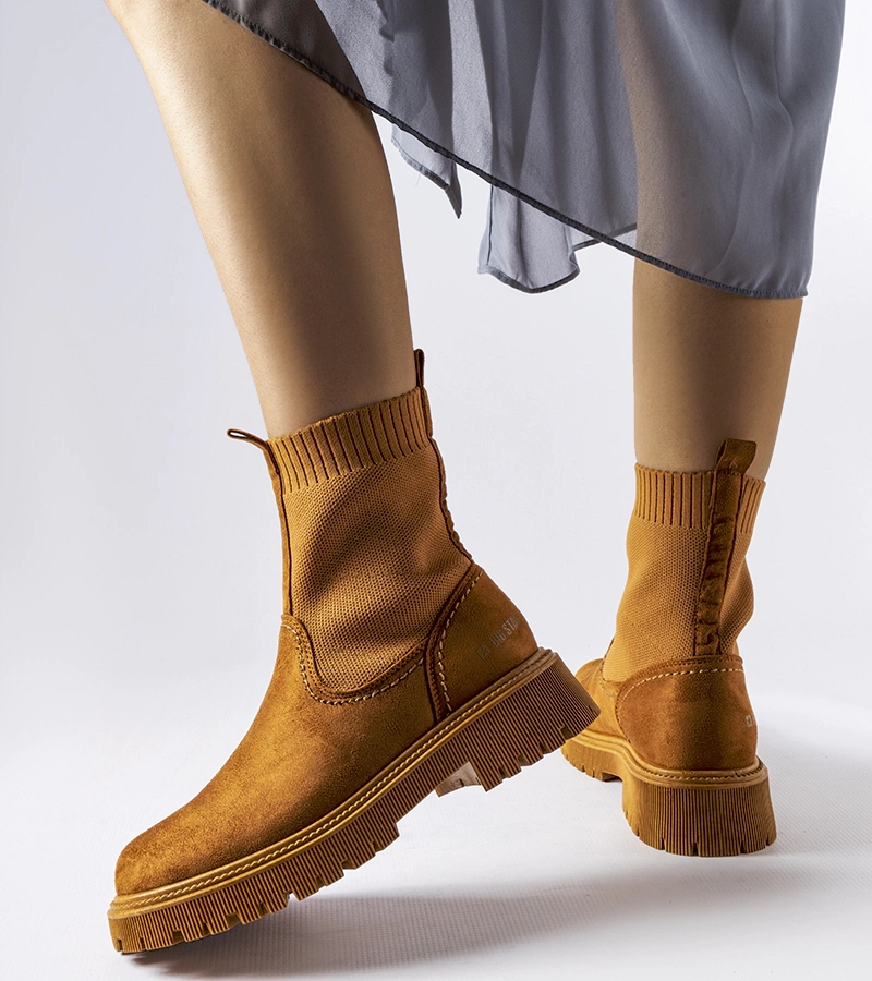 Hnědé kotníkové boty z ekosuede Big Star MM274541