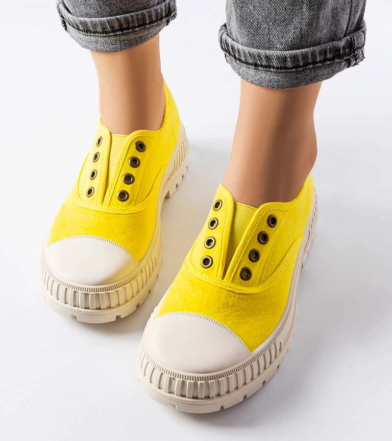 Žluté tenisky s gumovou podrážkou Walton