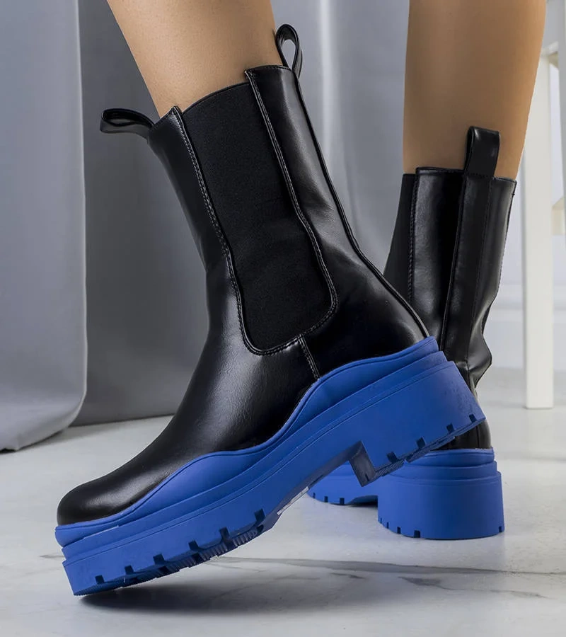 Černý boty na modré podrážce Jadiel