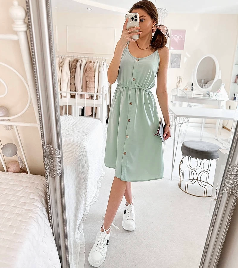 Zelené šaty bez ramínek značky Aubin