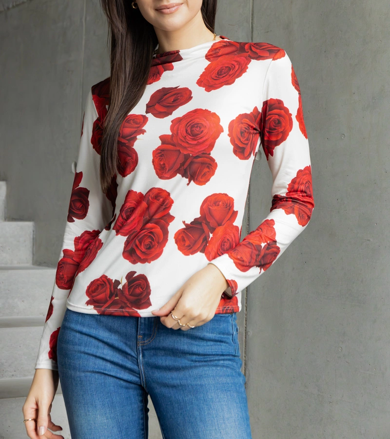 Béžová halenka zdobená potiskem Amaya