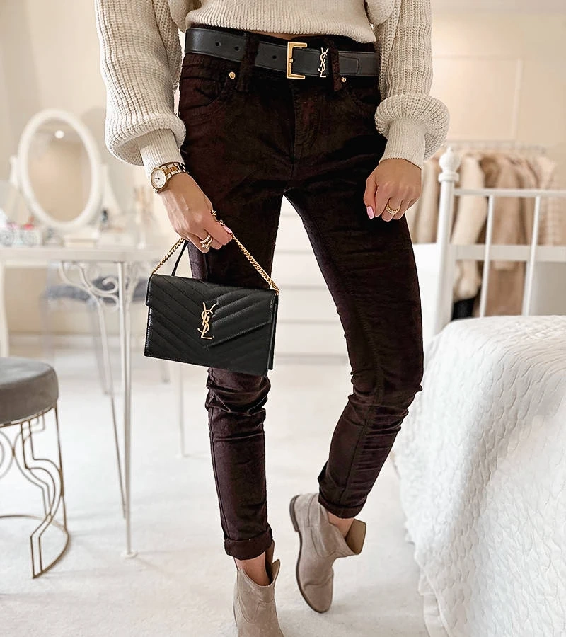 Hnědé látkové kalhoty Lauzier