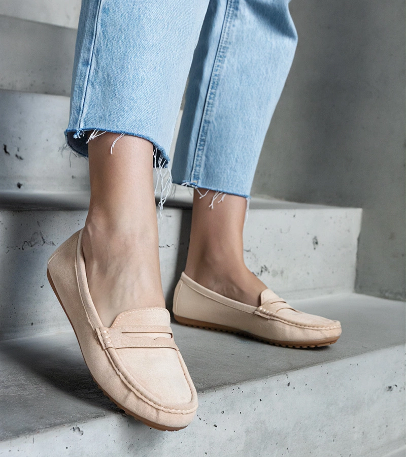 Bežové mokasíny z eko semišu Cellarengo