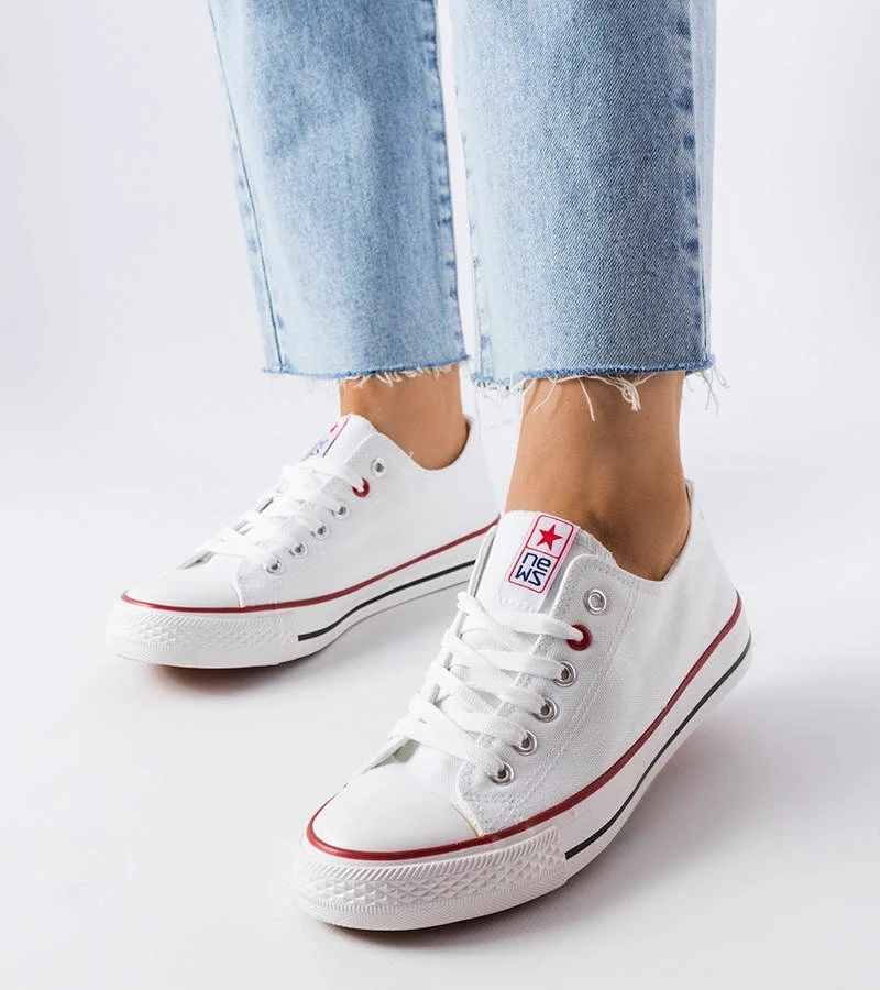 Bílé látkové tenisky Catherine