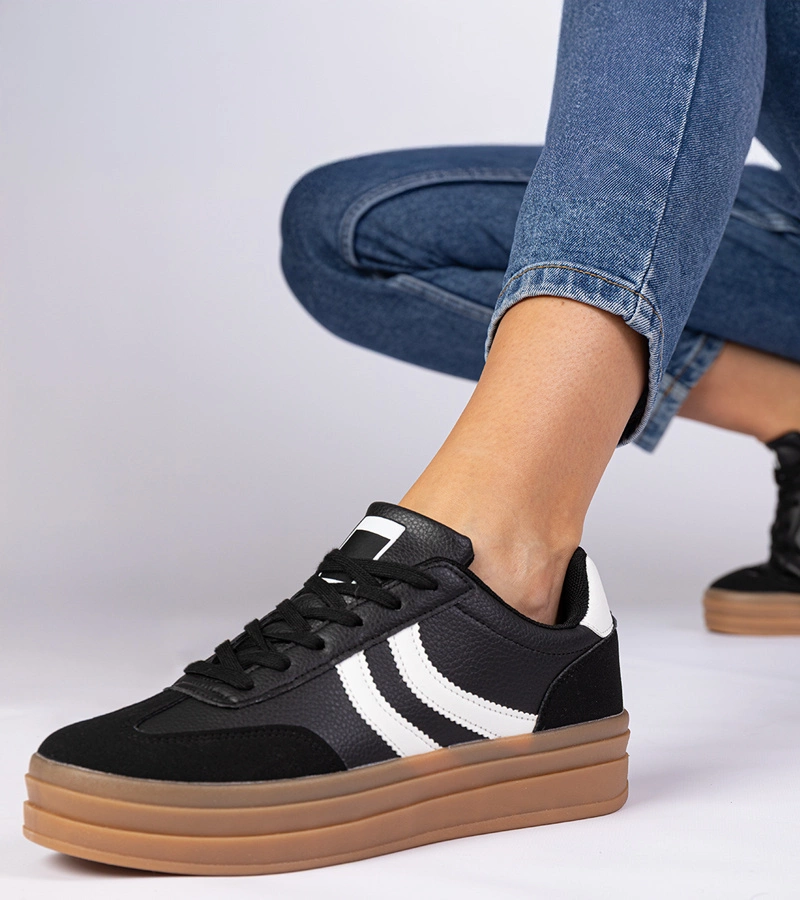 Černé tenisky dámské na platformě Melly