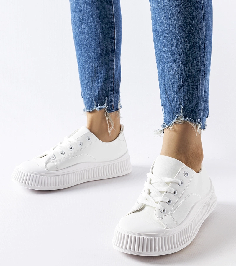 Bílé tenisky na platformě Erbezzo