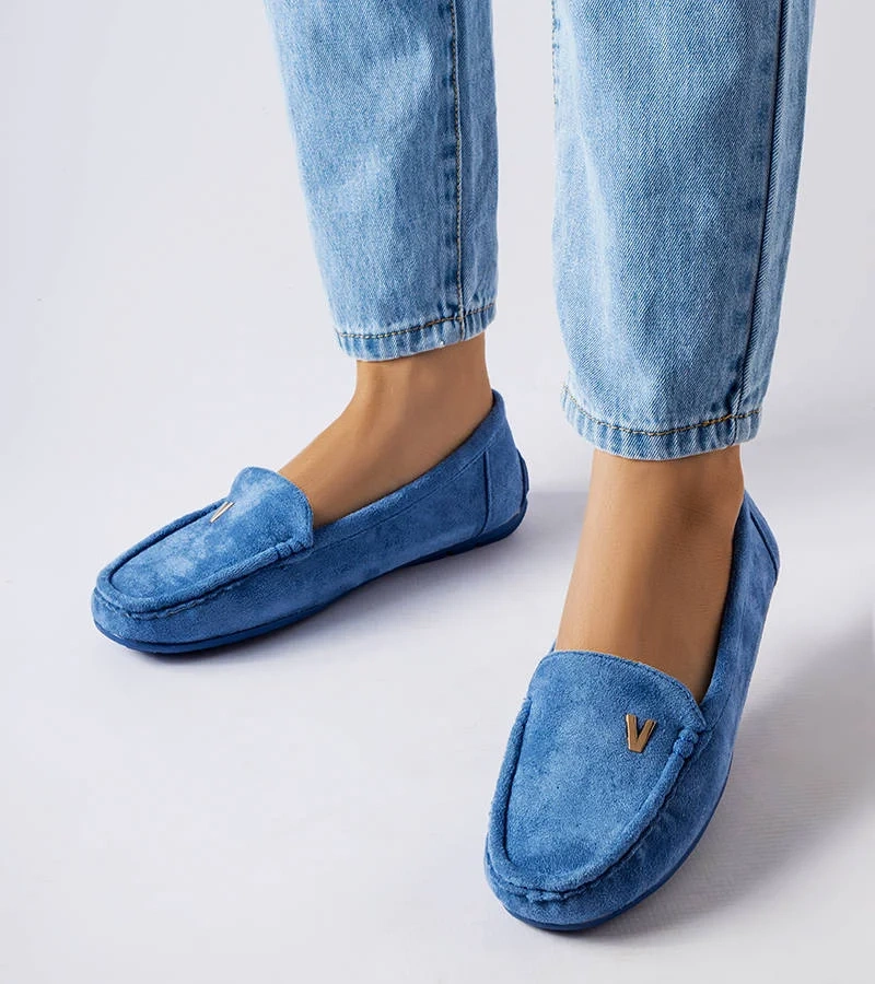 Modré mokasíny z eko semiše Beltsville