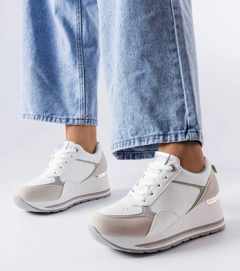 Šedé tenisky Harvé na podpatku