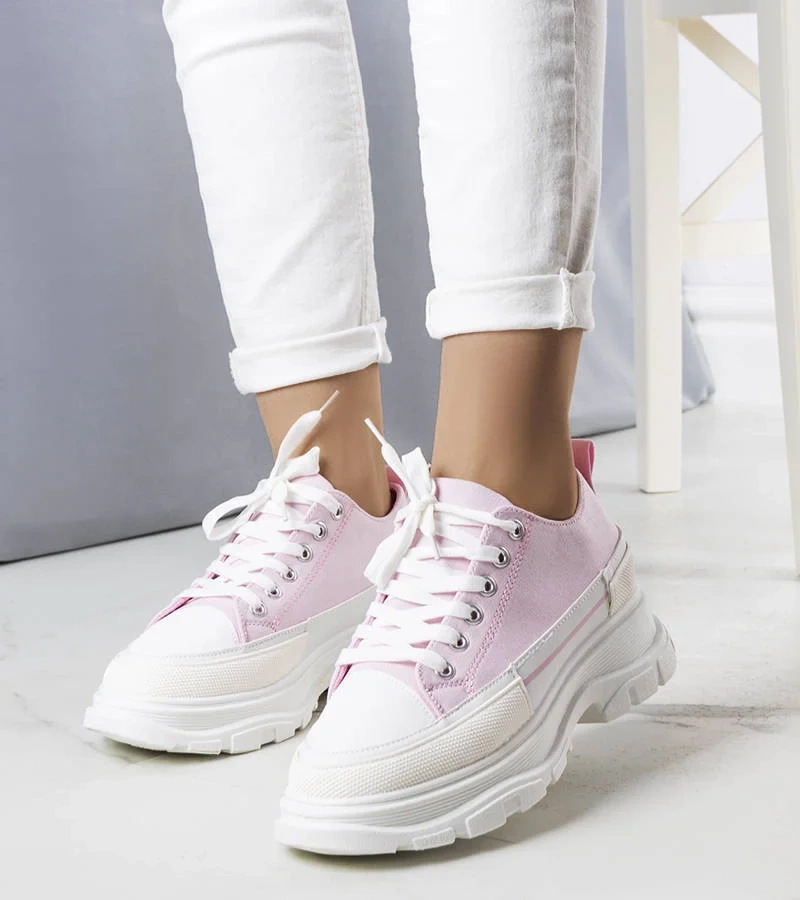 Růžové tenisky na vysoké platformě Lavaris