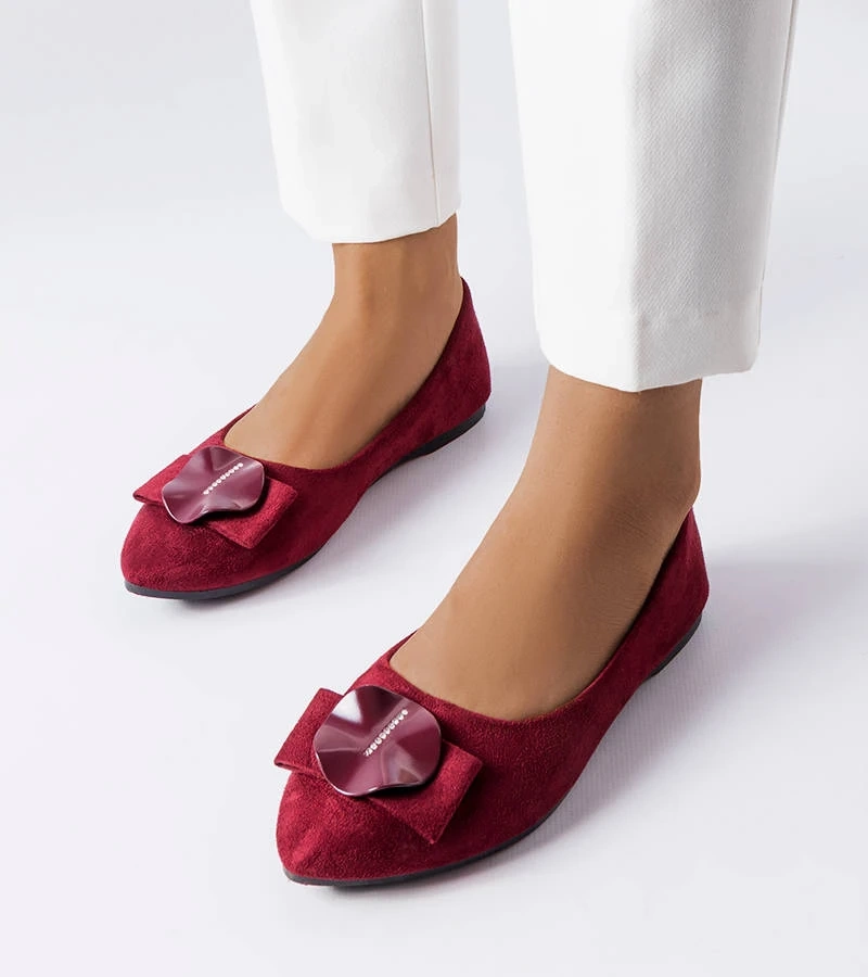 Bordó baleríny zdobené zirkony od Rémyho