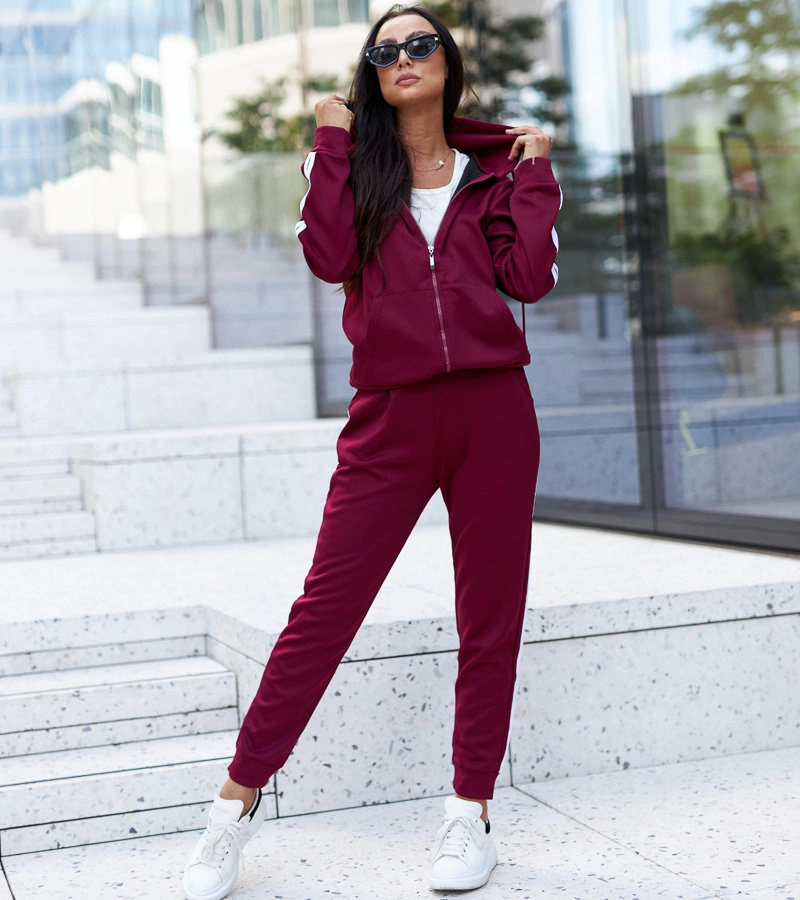 Bordový dvoudílný teplákový set Chenard