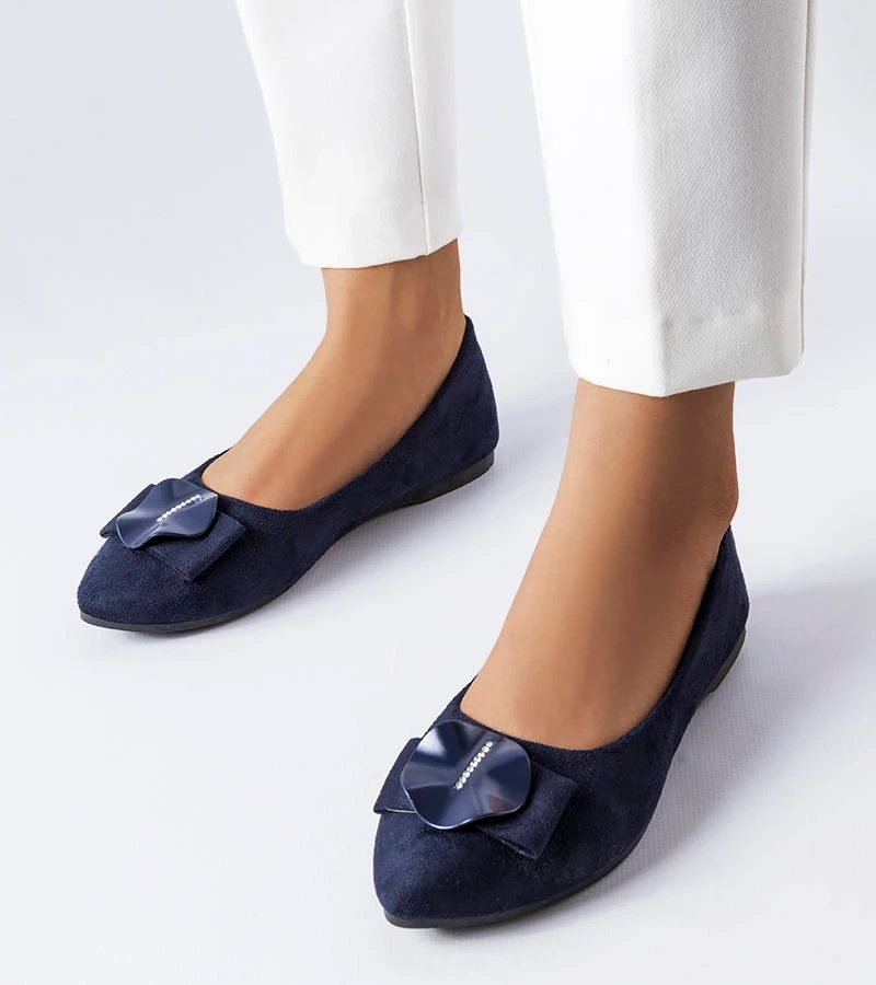 Námořnicky modré baleríny zdobené zirkony Rémy