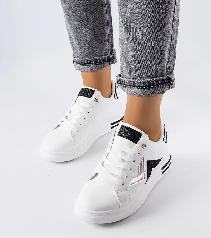 Černobílé tenisky Monty na platformě