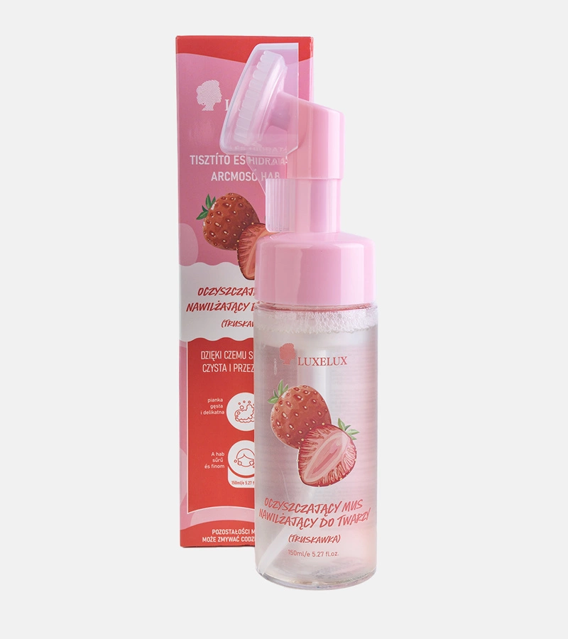 Čisticí a hydratační jahodová pěna na obličej Luxelux 150 ml