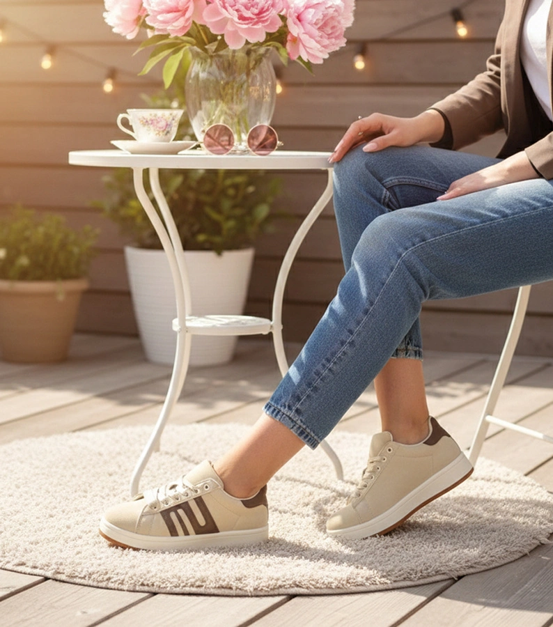 Béžové ležérní tenisky Delphine