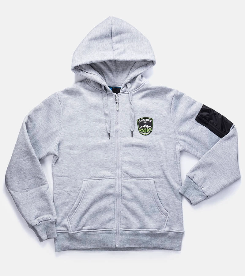 Světle šedá pánská mikina Labrosse s kapucí