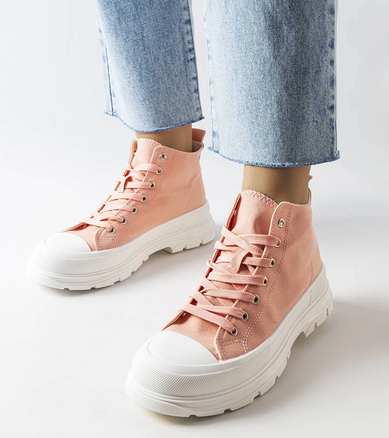 Růžové kotníkové tenisky Saverio