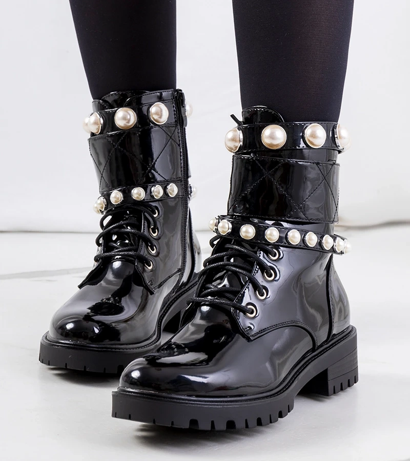 Černá boty s perlami Bredon