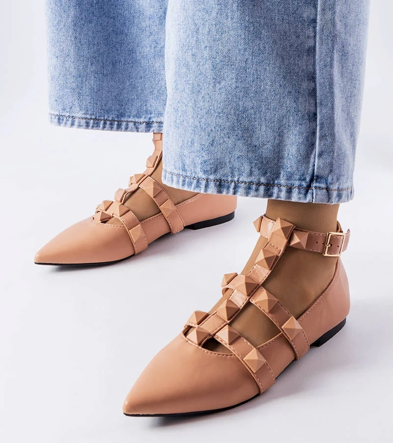 Béžové baleríny s nápadným zapínáním Blur