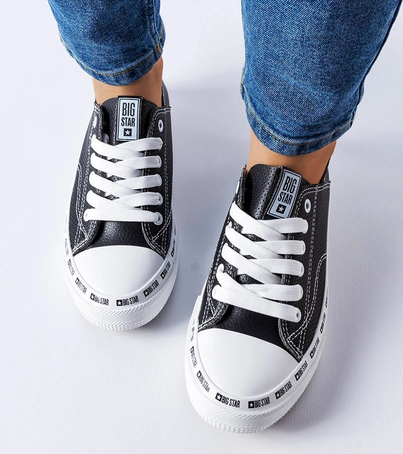 Big Star černé prolamované tenisky FF274023