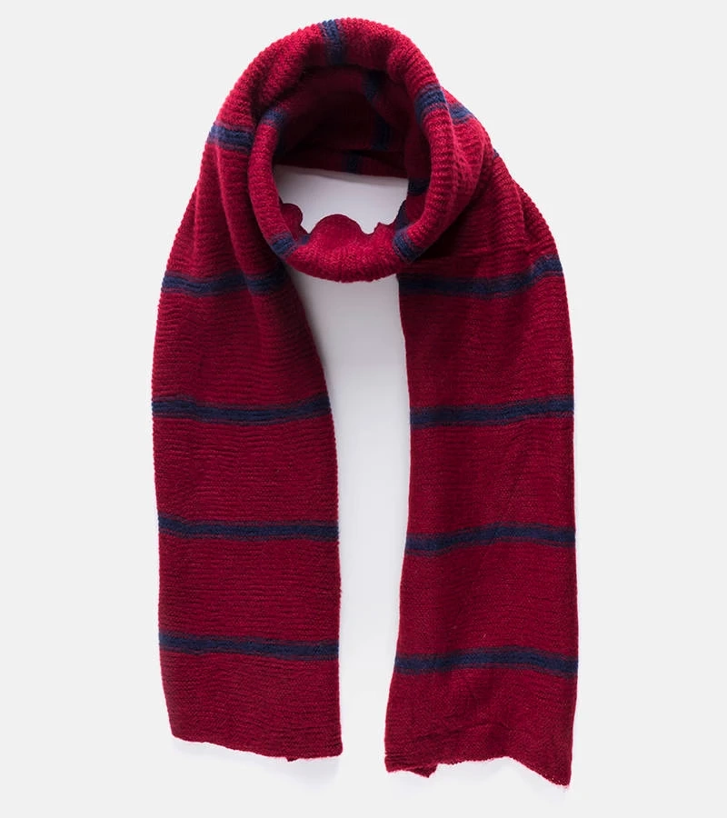 Bordó šátek s tmavě modrými pruhy Kari