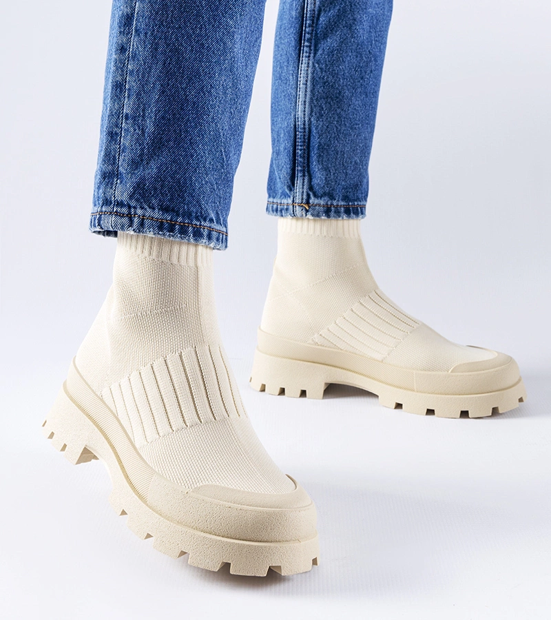 Bežové tenisky s elastickým svrškem Varden