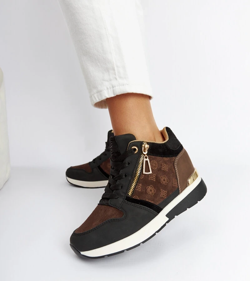 Černé kotníkové tenisky na klínku Knoxville