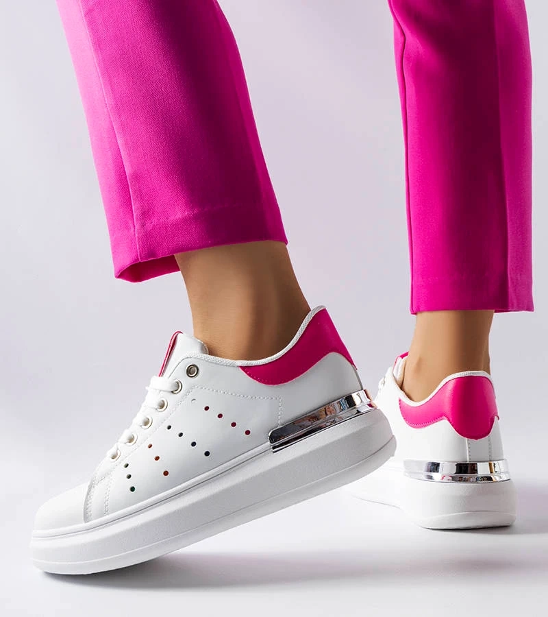 Bílé tenisky s barevnou perforací Chalut