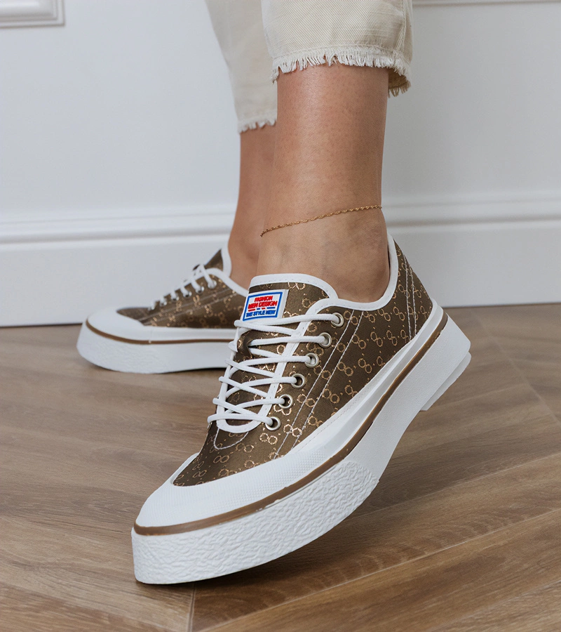 Hnědé dámské tenisky na platformě Greta