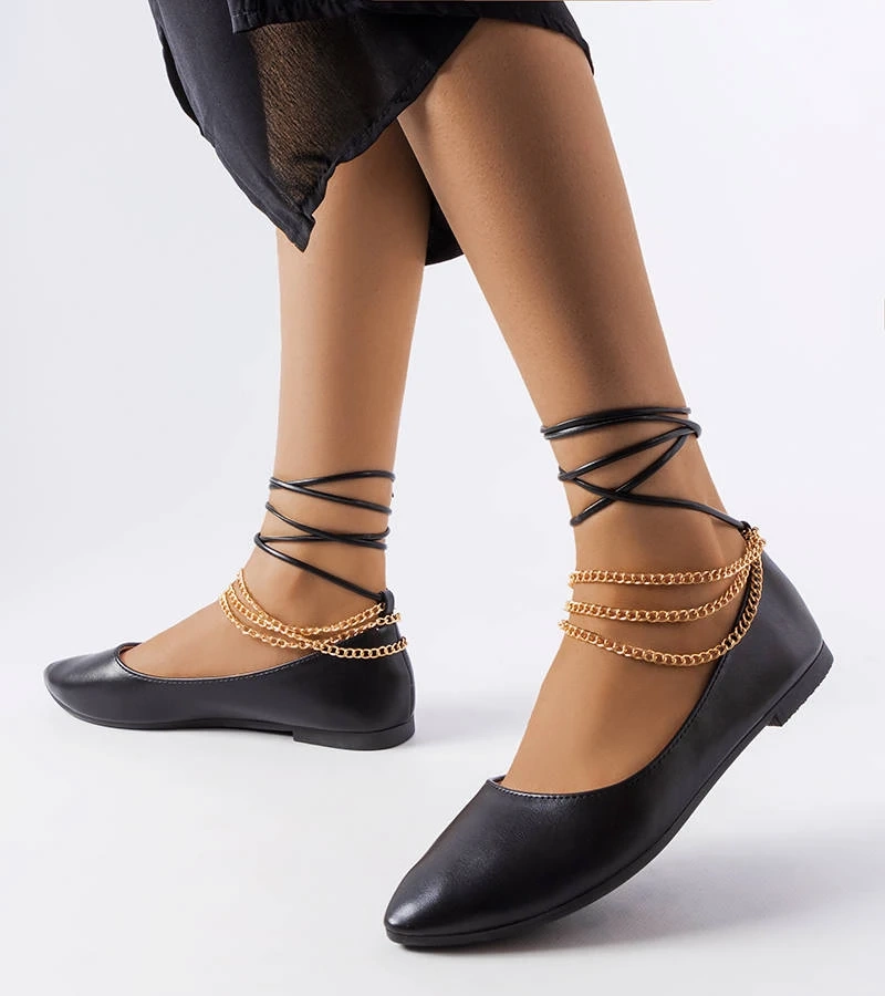 Černé baleríny zdobené mašlí Maddalena