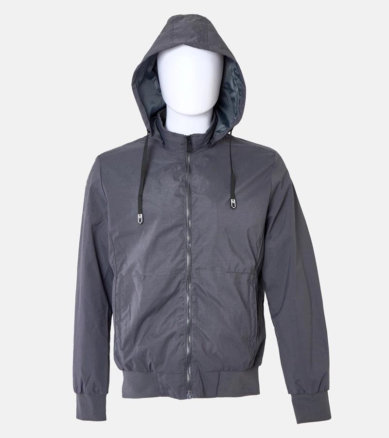 Šedá pánská větrovka Brault s kapucí
