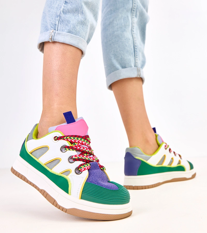 Zelené tenisky s tlustými tkaničkami Neolis