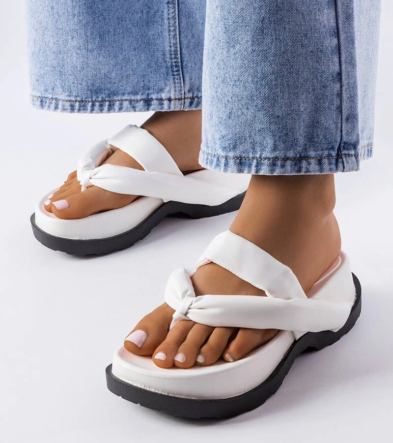 Bílé žabky na platformě Lachapelle